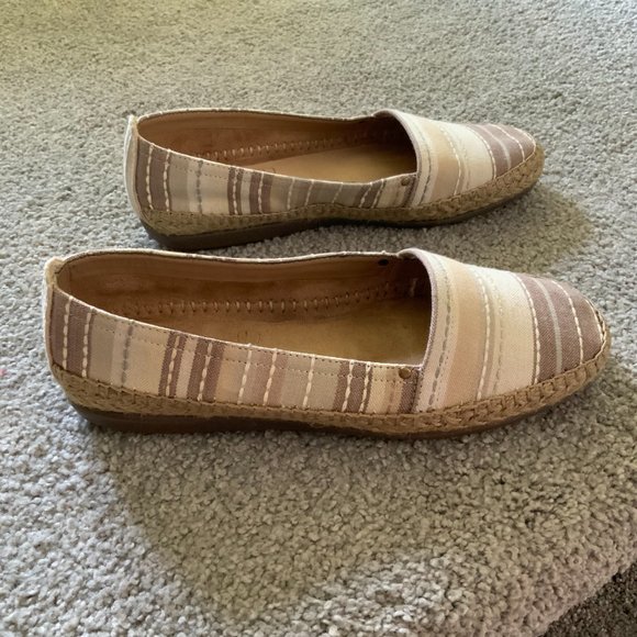 Aerosoles - 7 1/2W Solitaire Striped Canvas Stitch N Turn Espadrilles Tan Brown - Picture 5 of 7
